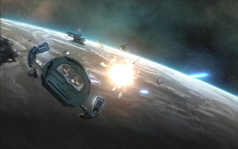 星際之門 未知行星上的星際ancient前哨基地開火攻擊軌道上的飛船