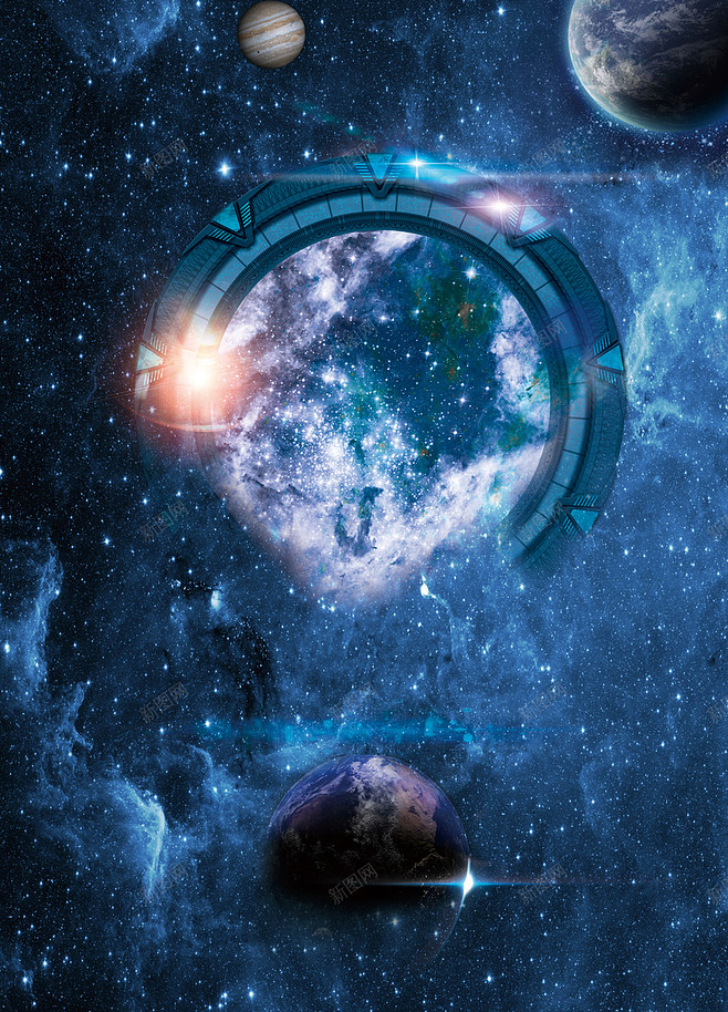 酒吧開業星際之門海報背景 頁面網頁 平面.